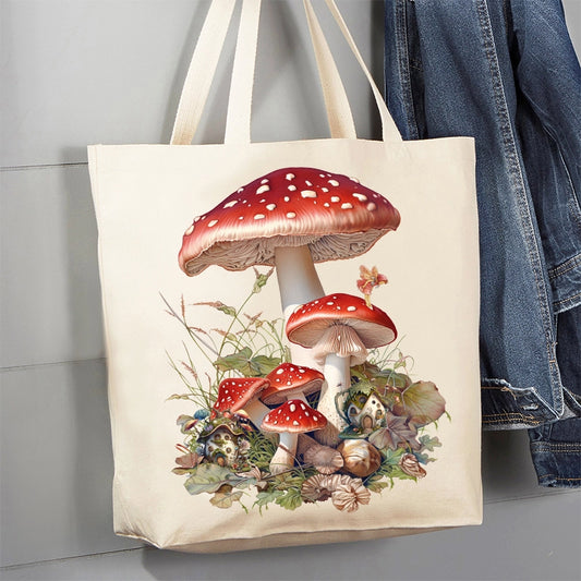 Mushroom and Fairies Tote Bag