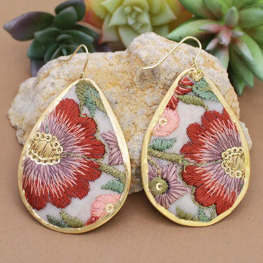 Autumn Bloom Embroidered Earrings